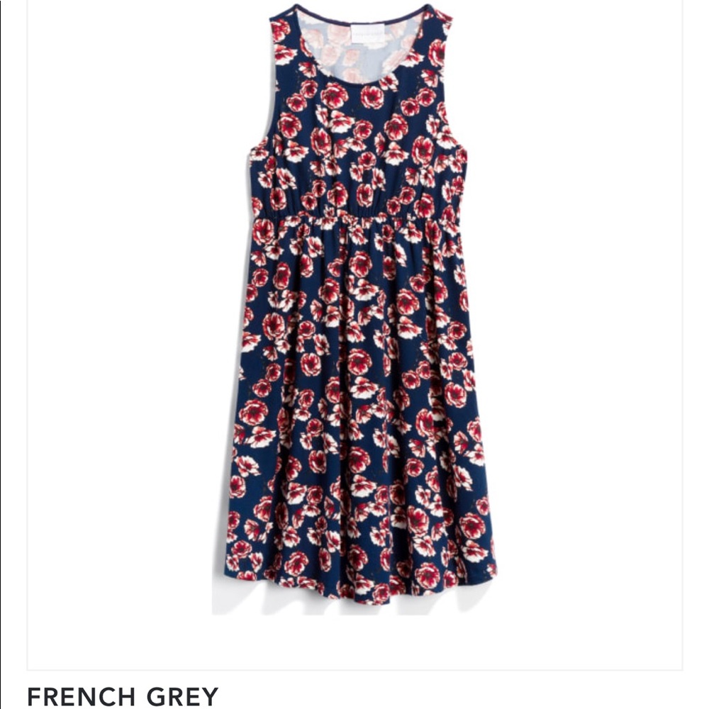 French Grey Maternity Brushed Knit Dress